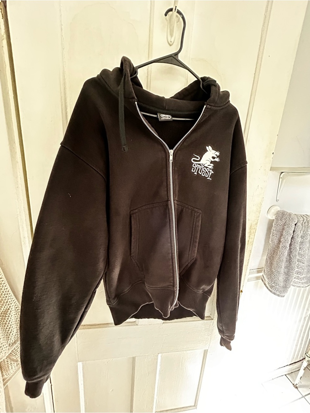 Stussy Black Rat Zip Up Hoodie (limited)